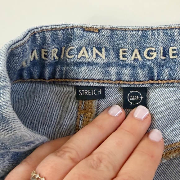 American Eagle Jeans Women 14 Curvy Super High Rise Wide Leg Baggy Cargo Stretch - Picture 5 of 8